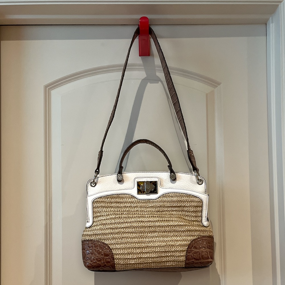 Dana Buchman Brown Croc Tweed Shoulder Purse